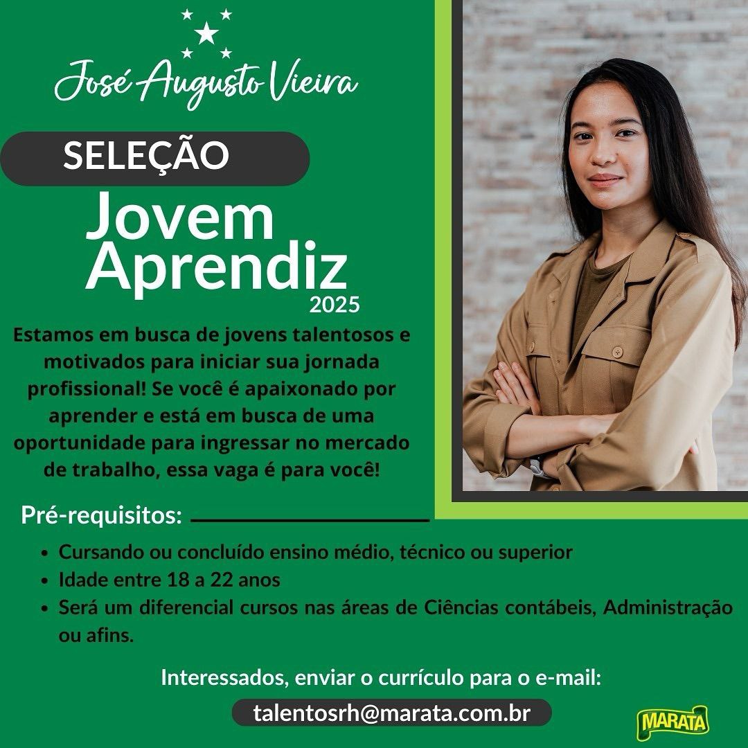 Maratá abre inscrições para o programa Jovem Aprendiz 2025 - Isto é Lagarto